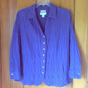 Purple Pucker long sleeve Blouse